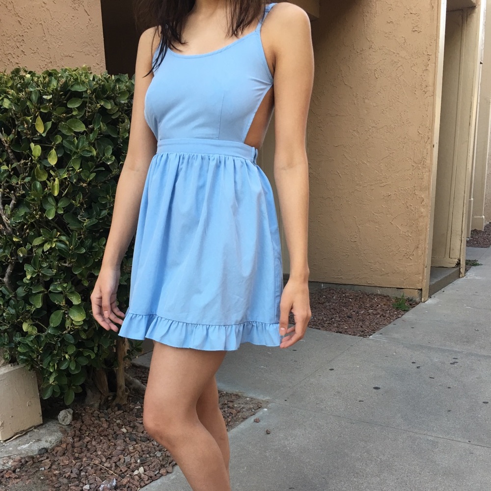 Mini blue skater dress